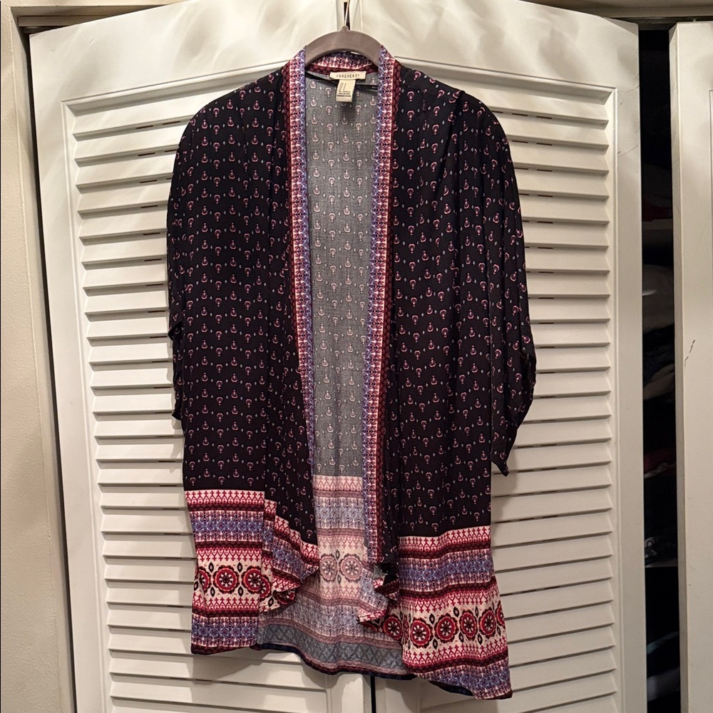 Forever 21 Black and Red Patterned Wrap